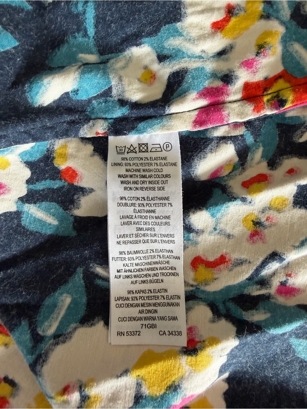 French Connection Navy Floral Fit & Flare Dress Size US 6 - Picture 7 of 9